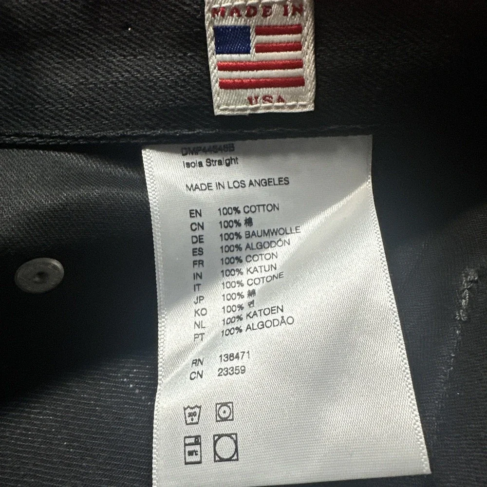 Deus Ex Machina Straight Isola Selvedge Vintage Black - Made In USA Fits 36/35